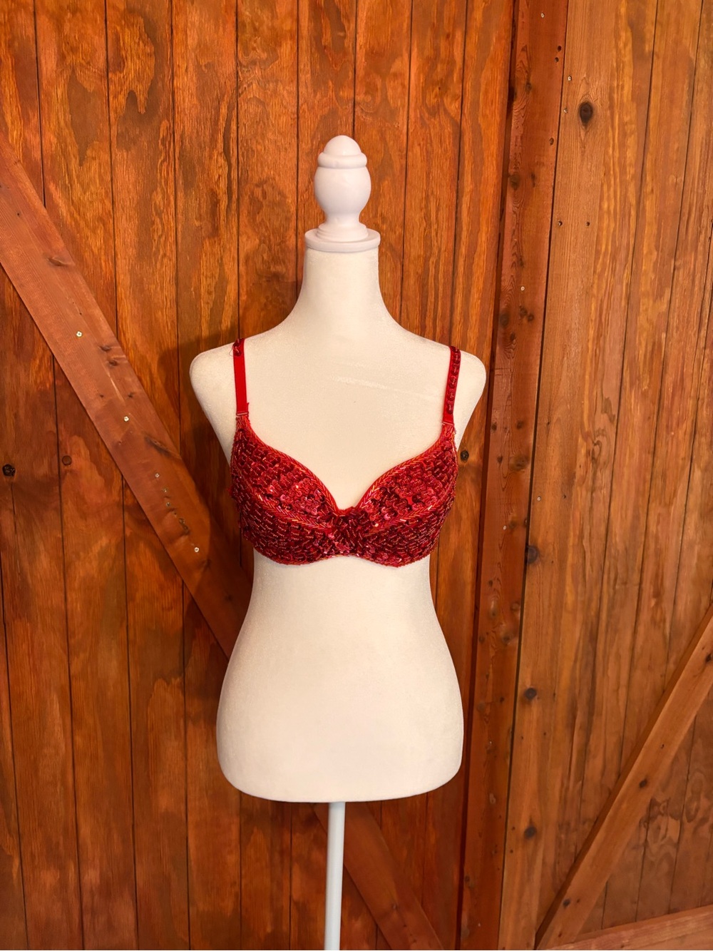 Red lace dance/performance top
